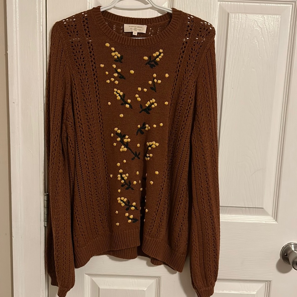 La Maille Sézane embroidered sweater